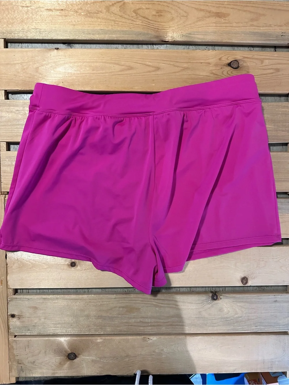 Kim Gravel x Swimsuits For All hot pink swim shorts lined size 16